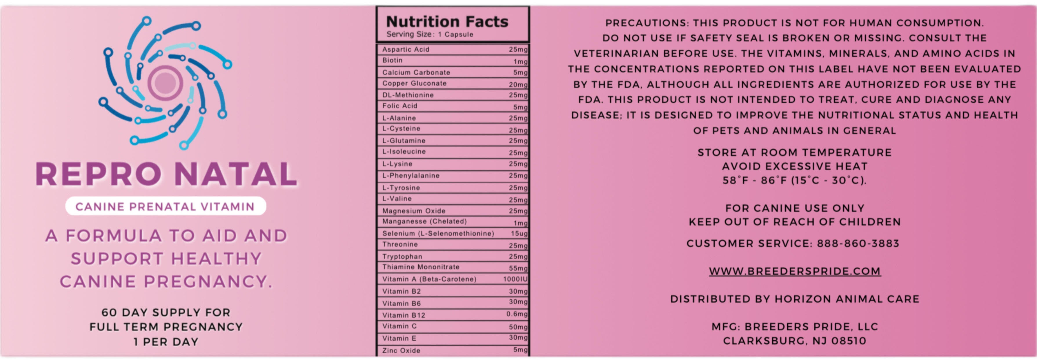 ReproNatal Canine Prenatal after breeding Breeder s Pride